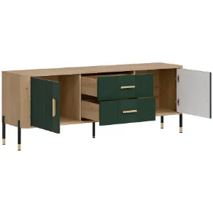 Obrazek Komoda Dante Rtv Dt01 Dąb Cremona/Zielony