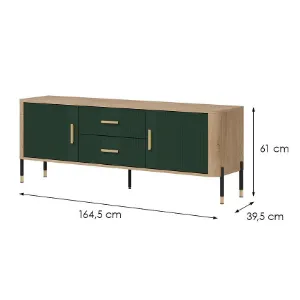 Obrazek Komoda Dante Rtv Dt01 Dąb Cremona/Zielony