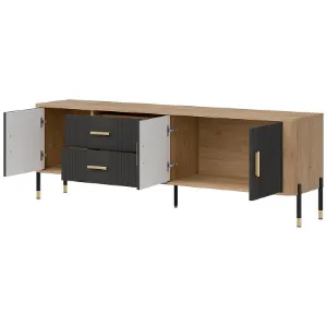 Obrazek Komoda Dante Rtv Dt02 Dąb Cremona/Antracyt