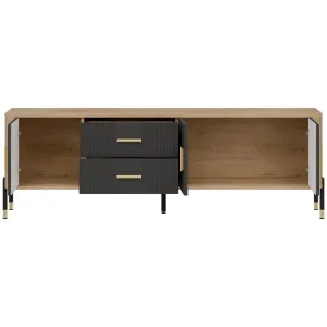 Obrazek Komoda Dante Rtv Dt02 Dąb Cremona/Antracyt
