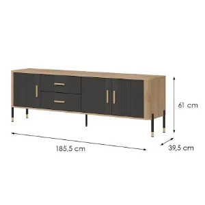 Obrazek Komoda Dante Rtv Dt02 Dąb Cremona/Antracyt