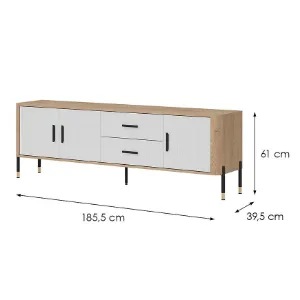 Obrazek Komoda Dante Rtv Dt02 Dąb Cremona/Biały