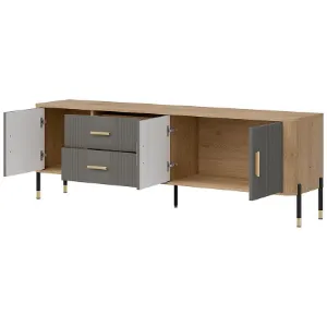 Obrazek Komoda Dante Rtv Dt02 Dąb Cremona/Szary
