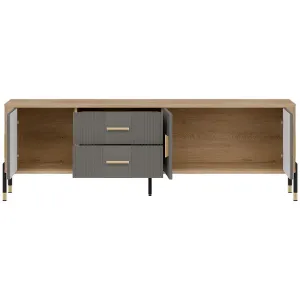 Obrazek Komoda Dante Rtv Dt02 Dąb Cremona/Szary