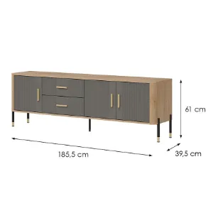 Obrazek Komoda Dante Rtv Dt02 Dąb Cremona/Szary