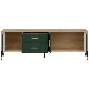 Obrazek Komoda Dante Rtv Dt02 Dąb Cremona/Zielony
