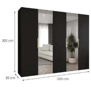 Obrazek Szafa Marbella II 250 czarny/złoty