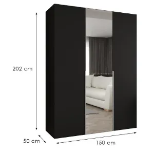 Obrazek Szafa Alicante II 150 czarny/srebrny