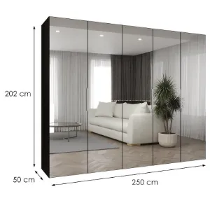 Obrazek Szafa Marbella III 250 czarny/kaszmir