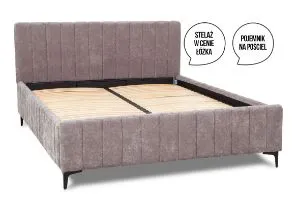 Obrazek Łóżko tapicerowane z pojemnikiem Glow 160x200 brąz kamienny