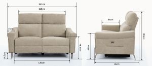 Obrazek Sofa Imperial 2 z funkcją relaks beżowa