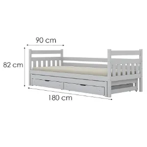 Obrazek Łóżko Dawid dodatkowe spanie + szuflady 90x180 biały
