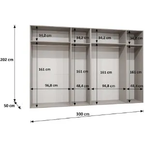 Obrazek Szafa Piano 1-300 (2x150) kaszmir/kaszmir