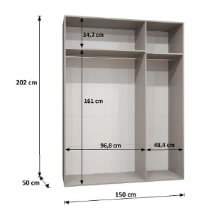 Obrazek Szafa Sandi 1-150 czarny/złoty