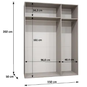 Obrazek Szafa Sandi 1-150 kaszmir/złoty