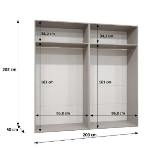 Obrazek Szafa Sandi 1-200 biały/czarny