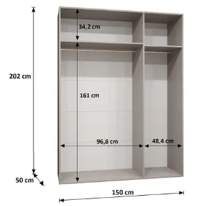 Obrazek Szafa Sandi 2-150 biały/kaszmir