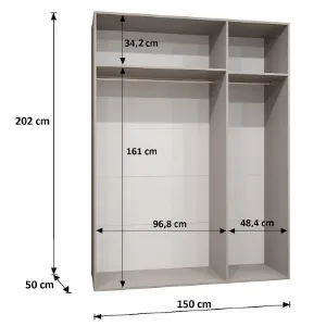 Obrazek Szafa Sandi 2-150 biały/złoty