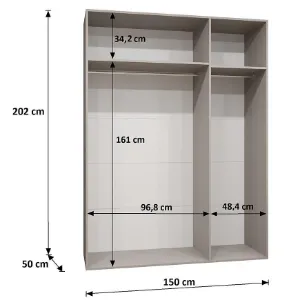 Obrazek Szafa Sandi 2-150 kaszmir/czarny