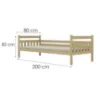 Obrazek Łóżko Dawid standard 80x200 naturalne, nielakierowane