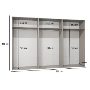 Obrazek Szafa Sandi 1-300 (3x100) czarny/kaszmir
