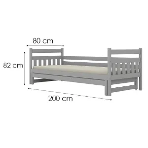 Obrazek Łóżko Dawid dodatkowe spanie 80x200 szary
