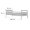 Obrazek Łóżko Dawid standard + barierka 90x180 biały