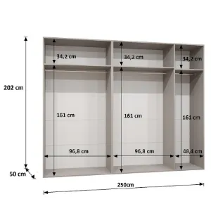 Obrazek Szafa Sandi 1-250 kaszmir/złoty