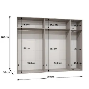 Obrazek Szafa Sandi 1-250 kaszmir/czarny