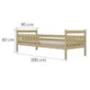 Obrazek Łóżko Dawid standard + barierka 90x200 naturalne, nielakierowane