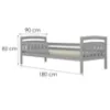 Obrazek Łóżko Tosia standard + barierka 90x180 szary
