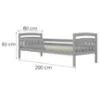 Obrazek Łóżko Tosia standard + barierka 80x200 szary