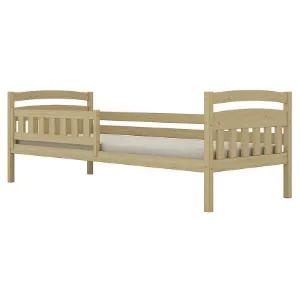 Łóżko Tosia standard + barierka 80x180 naturalne, nielakierowane