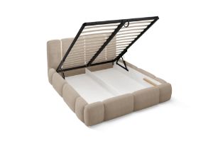 Obrazek Łóżko tapicerowane Merinno 120x200 jasny beż bez oświetlenia LED
