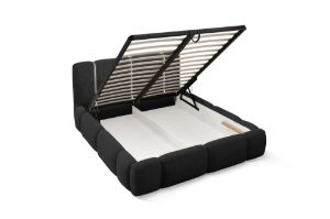 Obrazek Łóżko tapicerowane Merinno 120x200 czarny bez oświetlenia LED