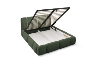 Obrazek Łóżko tapicerowane Merinno 120x200 ciemny zielony bez oświetlenia LED