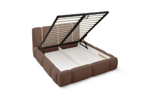 Obrazek Łóżko tapicerowane Merinno 180x200 brązowy bez oświetlenia LED