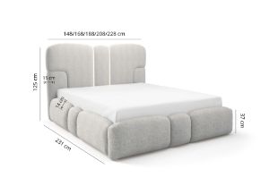 Obrazek Łóżko tapicerowane Ophelio 200x200 turkusowy bez oświetlenia LED