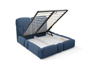 Obrazek Łóżko tapicerowane Ophelio 200x200 niebieski bez oświetlenia LED