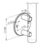 Obrazek Słupek 1233mm 5 x fi12 boczny wew. schodowy 42,4mm