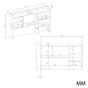 Obrazek Nadstawka do biurka 120 cm dąb artisan