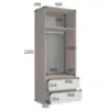 Obrazek Szafa Madison 2D2SZ 22 szary/orzech elegant