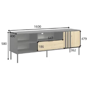 Obrazek Szafka RTV 1D1SZ Rimini 08 czarny/artisan