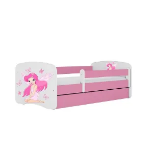 Łóżko dziecięce Babydreams+Sz+M Różowe 80x180 Wróżka 1