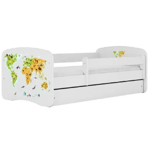 Obrazek Łóżko dziecięce Babydreams+SZ+M biały 70x140 mapa