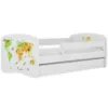 Obrazek Łóżko dziecięce Babydreams+SZ+M biały 80x160 mapa