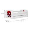 Obrazek Łóżko dziecięce Babydreams+SZ+M biały 80x180 Spider-man