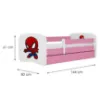 Obrazek Łóżko dziecięce Babydreams+SZ+M różowy 70x140 Spider-man