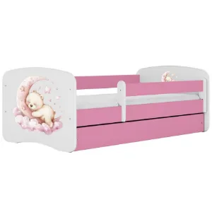 Łóżko dziecięce Babydreams+SZ+M różowy 80x180 sen