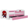 Obrazek Łóżko dziecięce Babydreams+SZ+M różowy 80x180 Spider-man